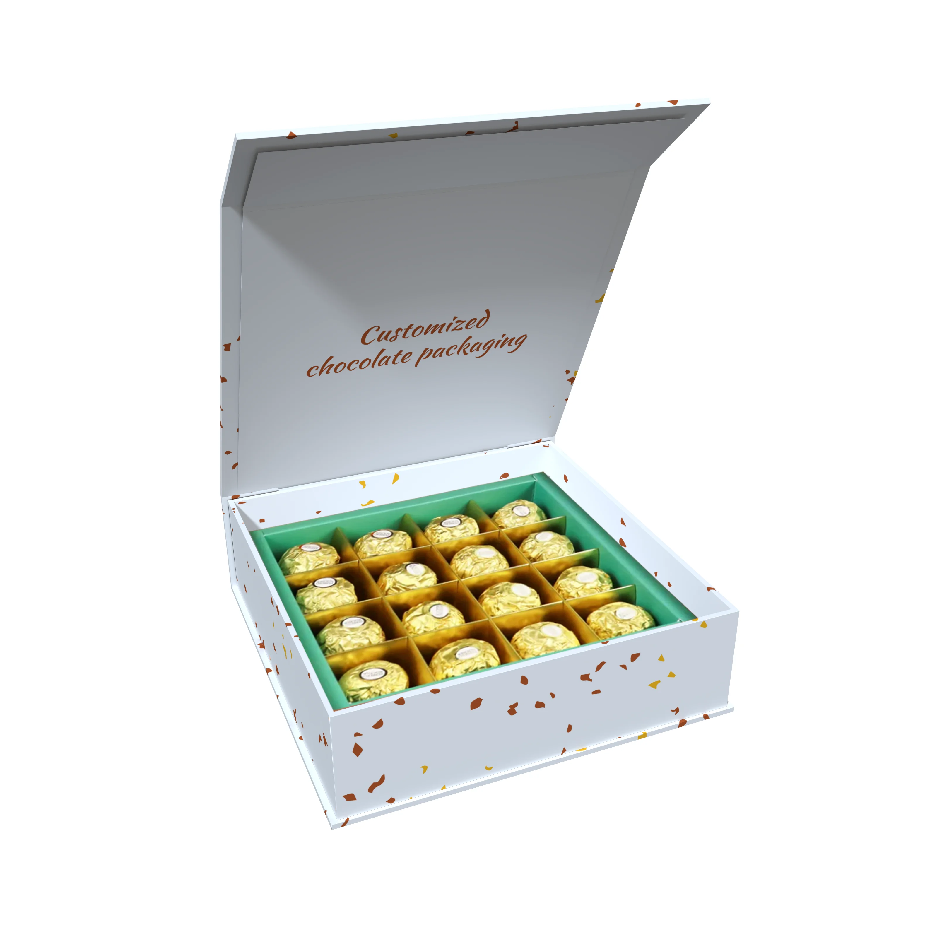 Custom Logo Luxury Magnetic Candy Box Flexography Chocolate Box With Divide Inserts