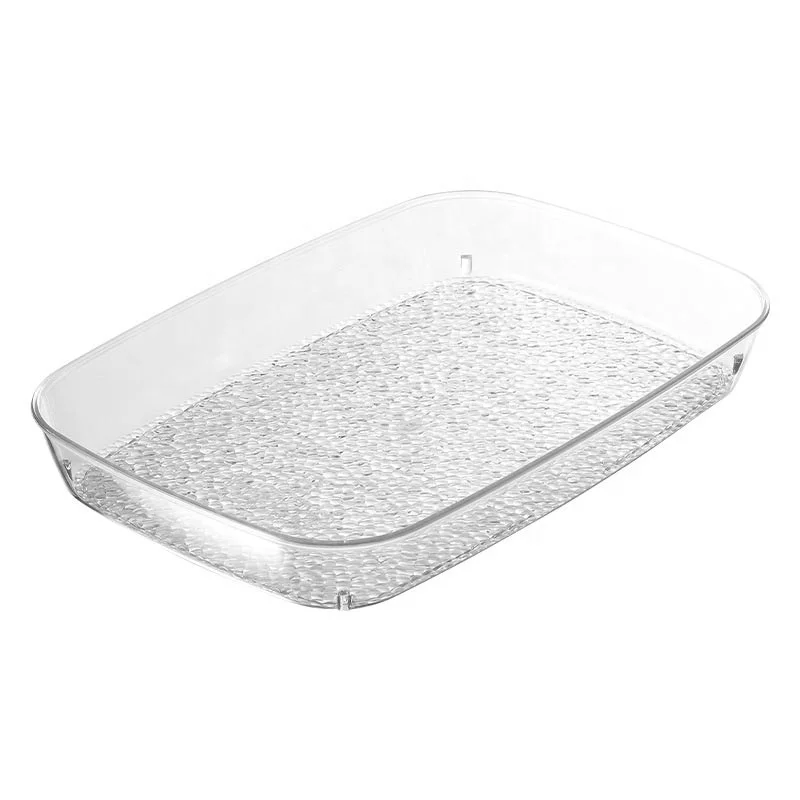 Clear Plastic Hand Towel Storage Trays Sturdy Vanity Fruit Holder for Paper Napkins, Hand Towel, Jewelry
