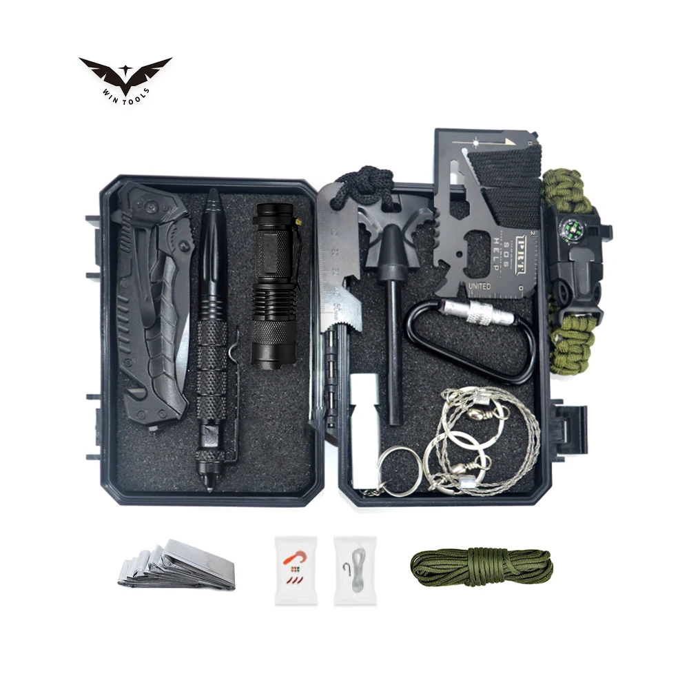Outdoor Camping Equipment Multifunctional Emergency Survival Kit for Camping Hiking Travelling