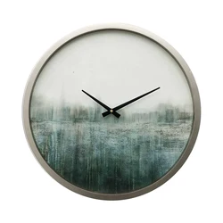 Amazon supplier 2021 new style creativity printed wall clocks for living room decor brush relief clocks simple design art