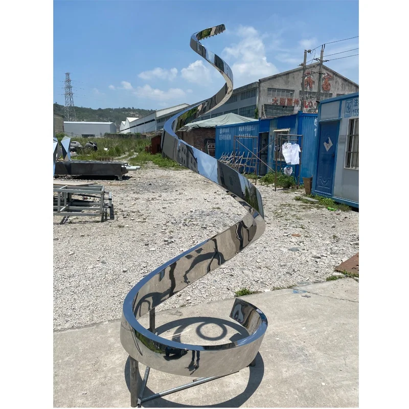 Modern Art Garden Fountain Customized Stainless Steel Outdoor Sculpture