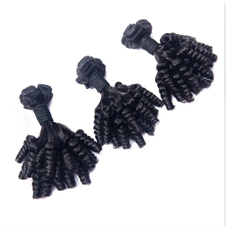 Fumi Curly 1B Color Dye 100% Remy Human Hair Extensions from Unprocessed Peruvian Hair Weaving Type from Vietnamese Hair