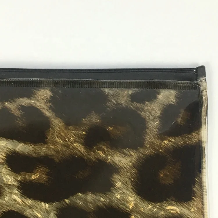 Holographic Clear Leopard Plastic Colorful Glitter Confetti Powder Laser PVC Cosmetic Messenger File Envelope Pouch Bag