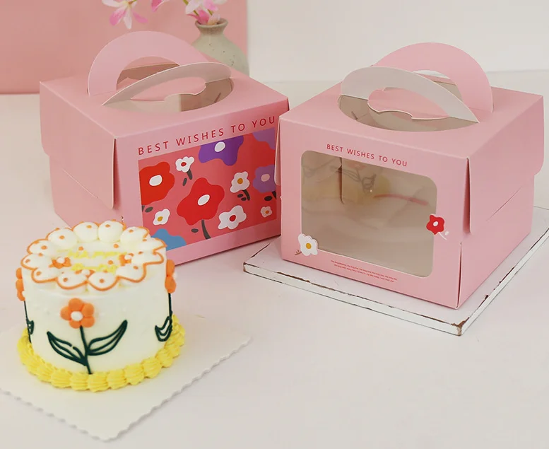 Wholesale custom logo bakery packaging food grade pink paper mochi donut packaging cookie dough delivery cookie boxes with bags