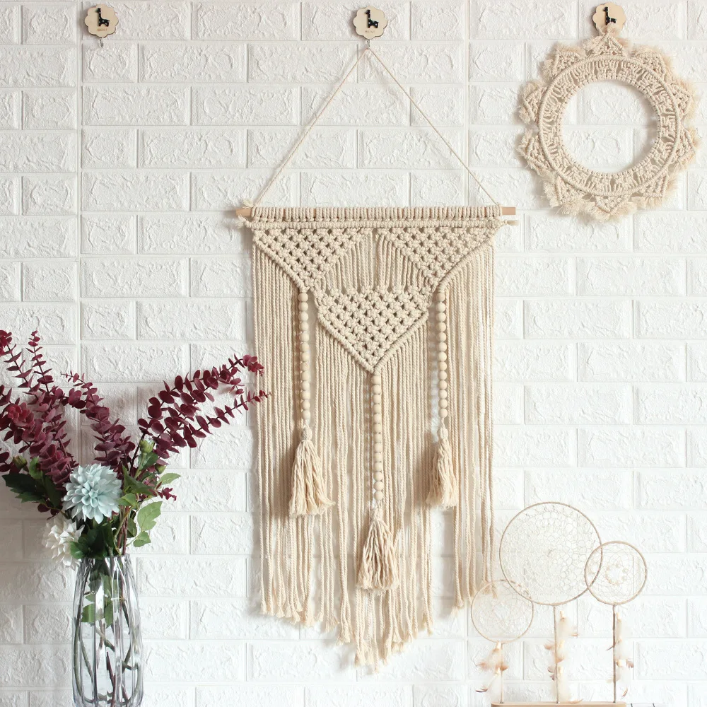 Boho Cotton Knitted acrame Wall Hanging Home Decor Tapestry Wall Hanging