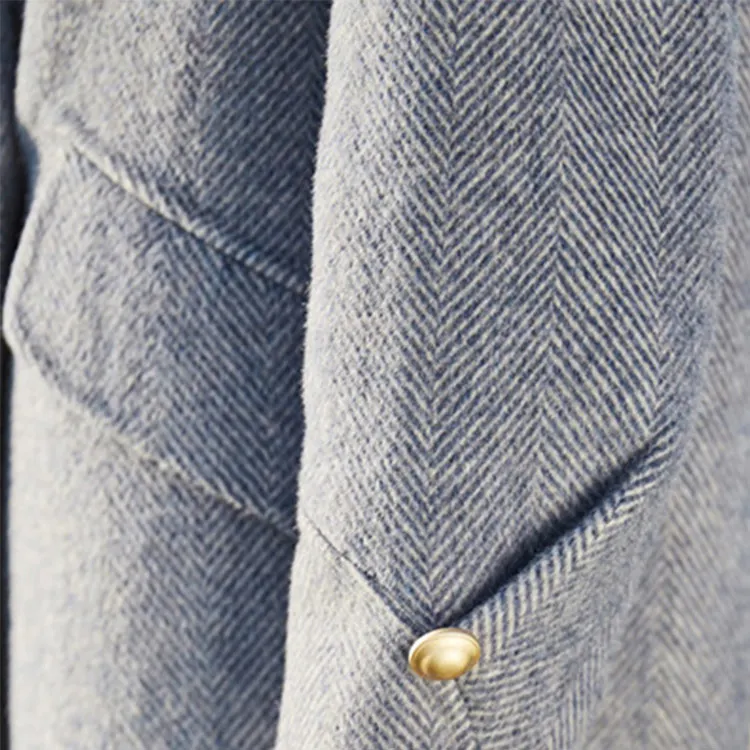 Оптовая продажа двусторонняя шерстяная кашемировая ткань для пальто разных цветов в елочку осени и