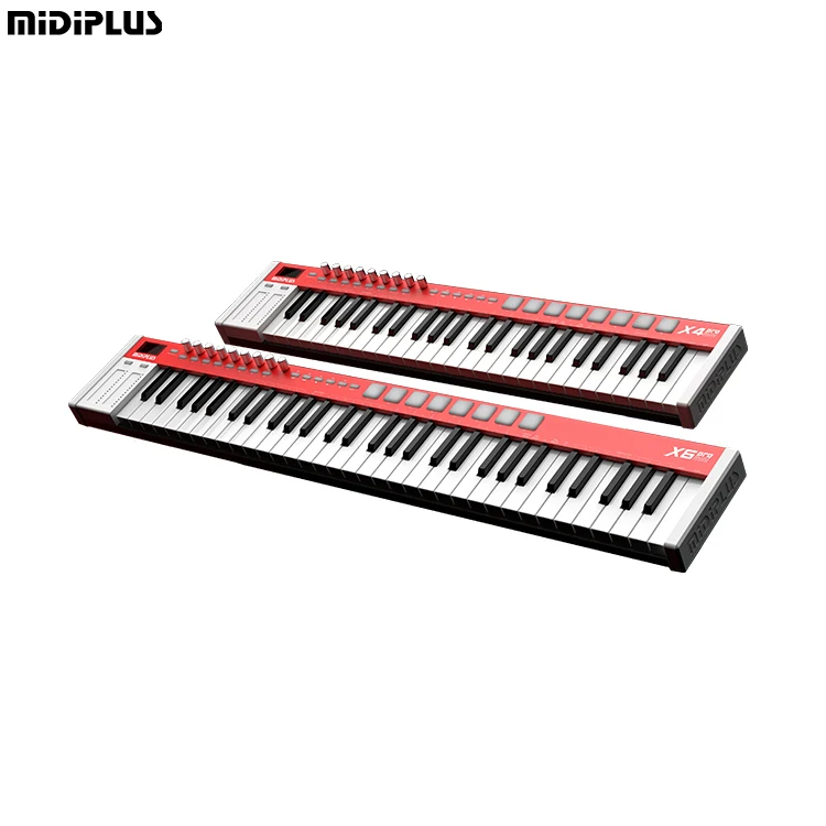 Midiplus X4pro mini 49-Key Mid Size Piano USB MIDI Keyboard Controller Built-in Sound Source with 3.5mm Pedal Jack MIDI Out