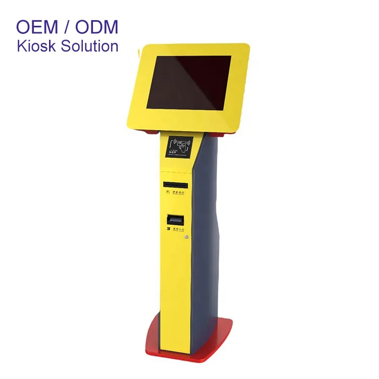 19 inch 21.5 inch Self check in kiosk Credit card reader cash  payment self service coupon  ticket printing kiosk