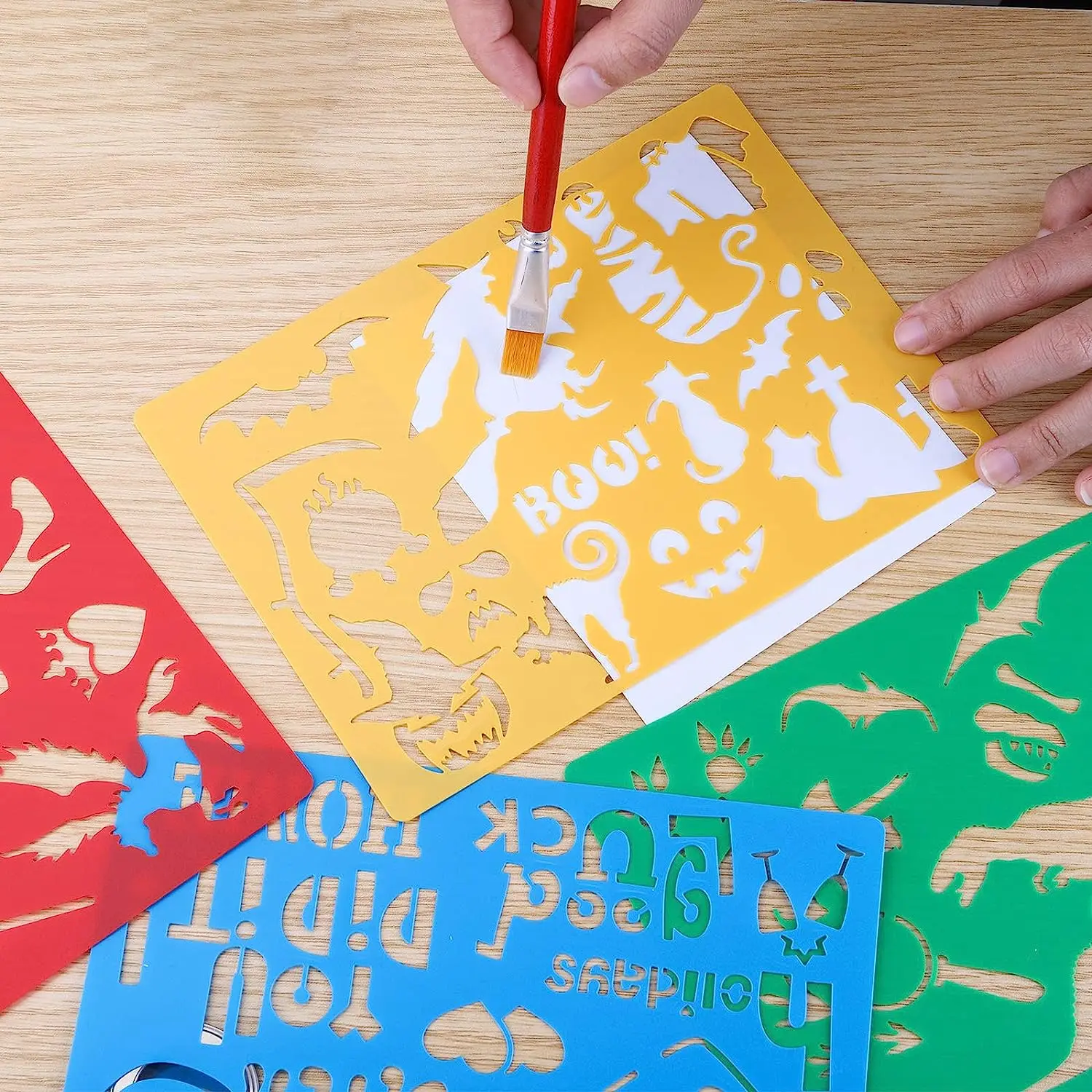 34 PCS 0.5mm Thick PP Plastic Drawing Stencils Set for Kids, Over 500 Stencil Shapes, Reusable Plastic Drawing Templates