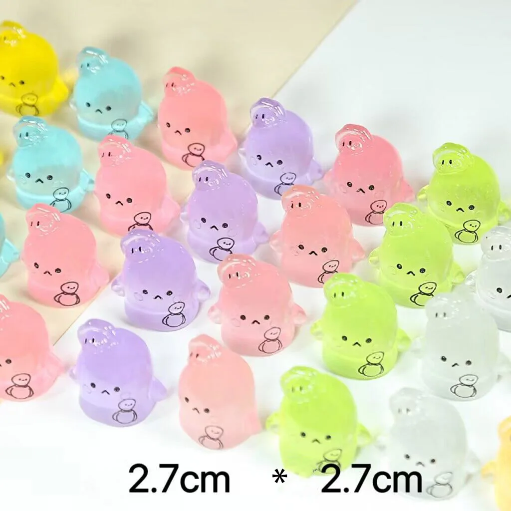 50pcs/bag Luminous Glowing Resin Charm 20 Types Glow in Dark Crafts for Keychain Bracelet