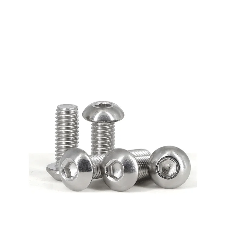 DIN7380 M2 M3 M4 M6 M8 screw Hexagon Socket Cheese head bolts SS304 stainless steel hex socket button head machine screw
