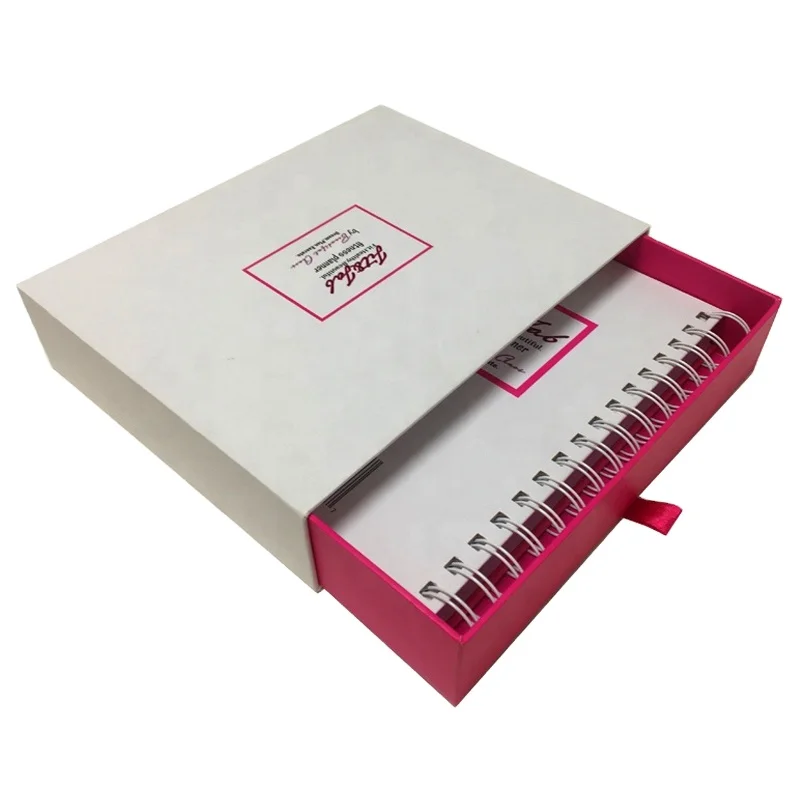 Custom Gold Spiral Hardcover Goals Journal Diary Book Printing Daily Stickers Planner Gift Set