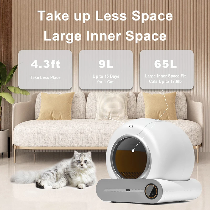Sogifo Smart Design With App Control Automatic Self-cleaning Cat Litter Box Closed Auto Intelligent Cat Toilet