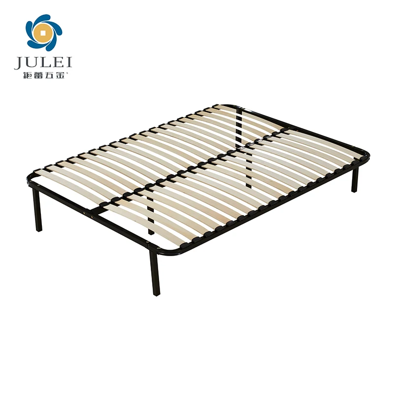 Low Price Matt Brown Metal Platform Bed Base  Metal Bed Frame Mattress For Home Bedroom Furniture