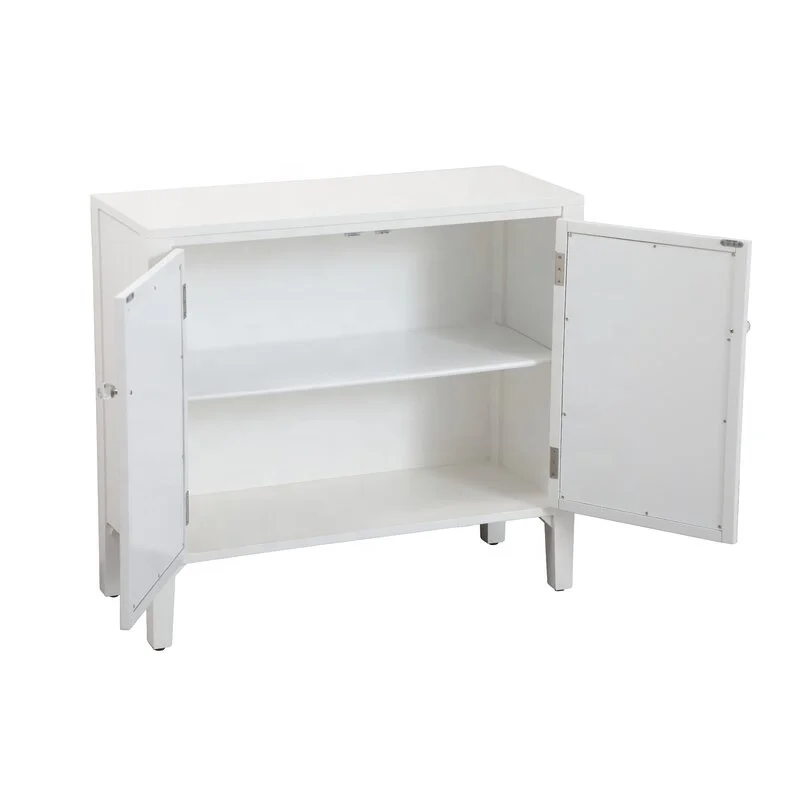 OEM manufacture Living room Furniture bedroom nightstand 2 Door  Mirrored cabinet whole KD Mirror Accent Chest