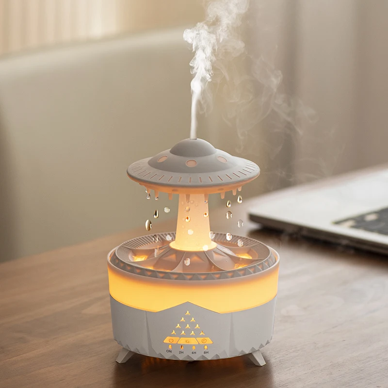 300ml Cloud Rain Drop sprayer Water Drop Sound Aromatherapy Diffuser Desk Fountain Bedside Cool Mist Ultrasonic Scent Humidifier