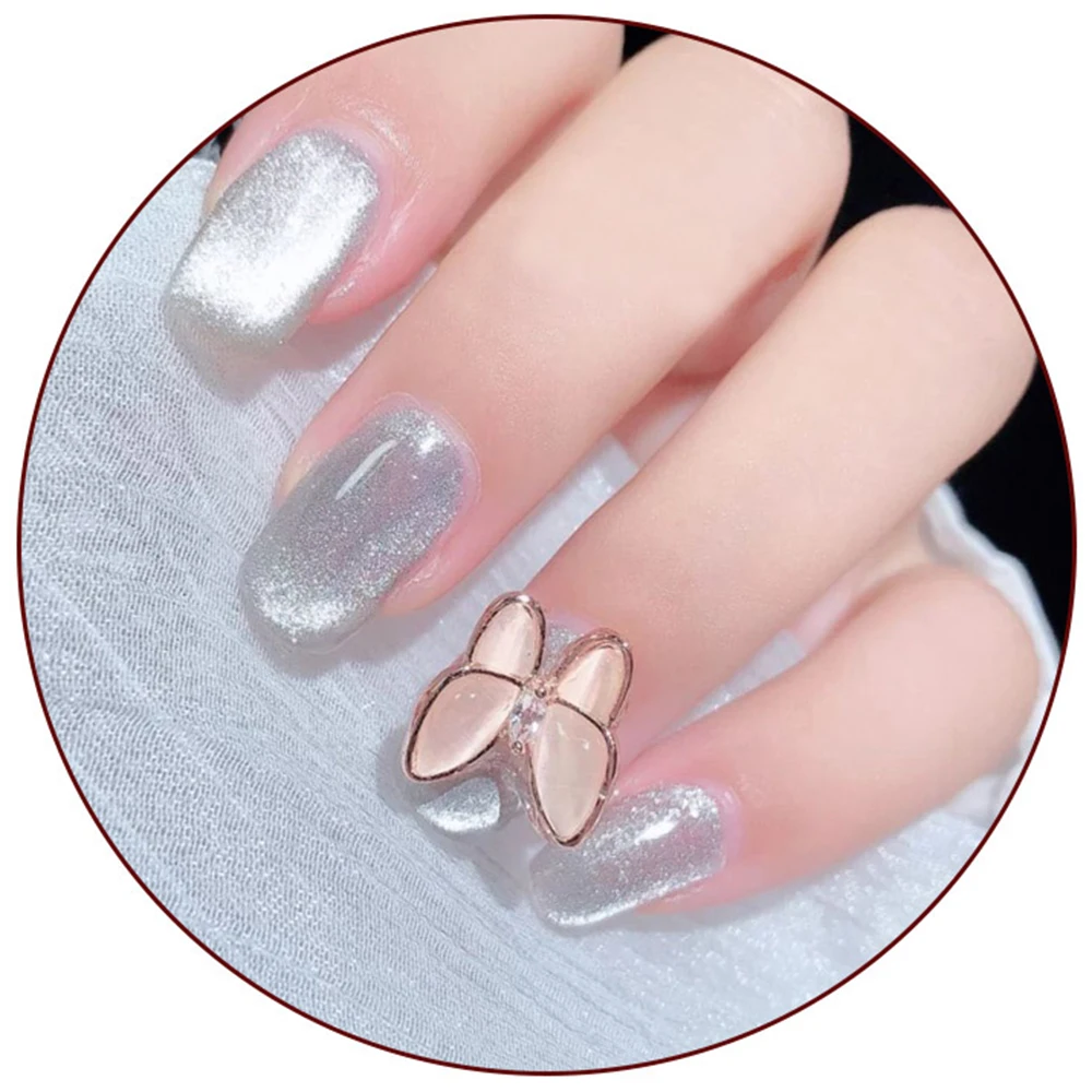 2021New Butterfly Peacock Tassel Pendant Chain Diamond Nail Zircon Flash Diamond 3D Decorations Nail Art Accessories