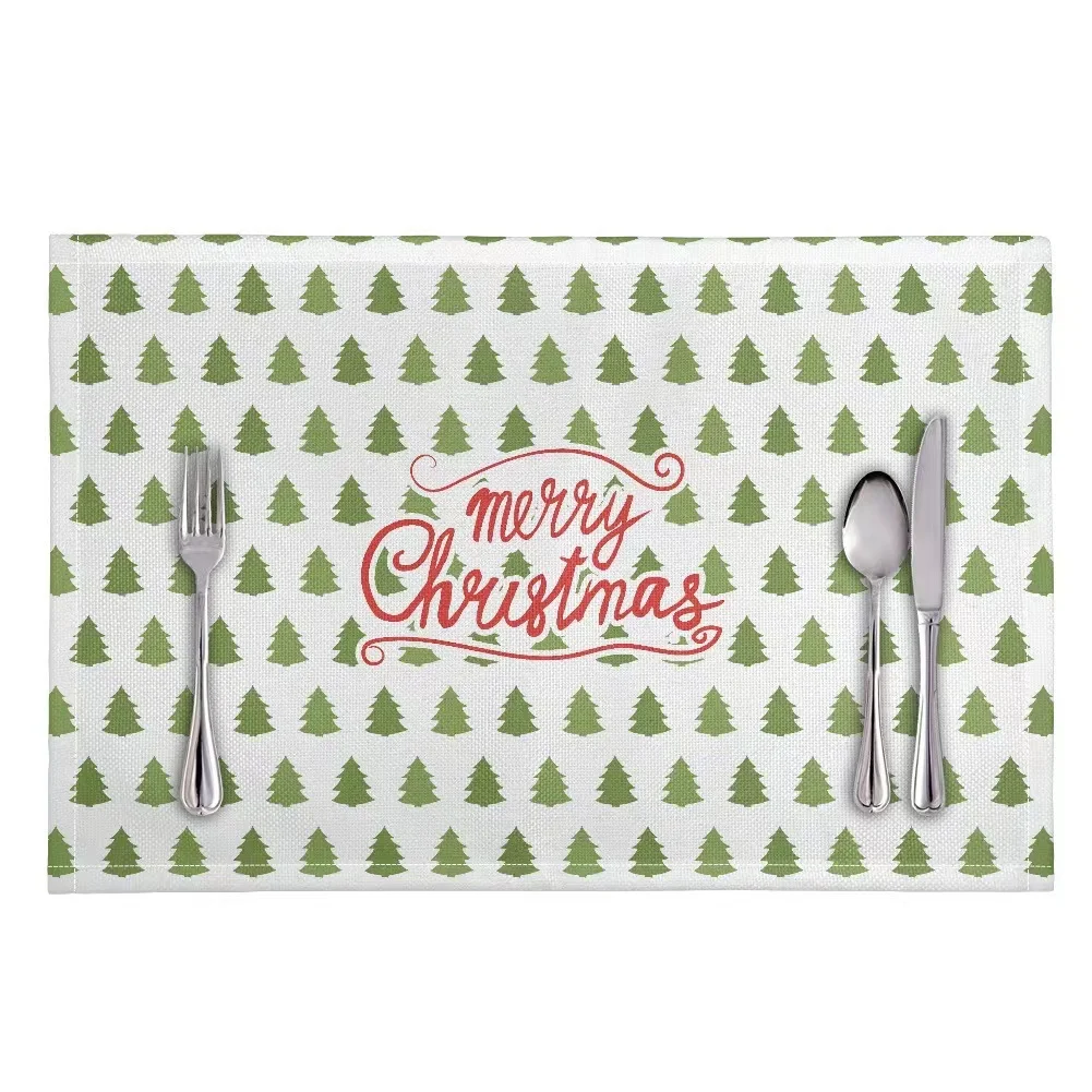 Tropical Leaves Placemats Palm Tree and Flowers Seamless Pattern Decorative Heat Resistant Non-Slip Washable Place Mats