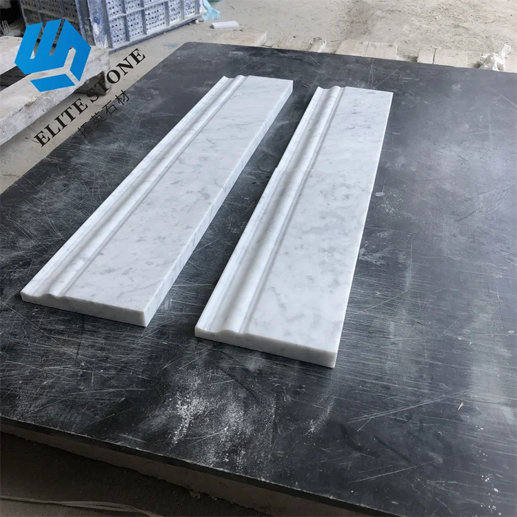Stone Cornice Moulding Border Calacatta White Marble Crown For Decorative Profiling