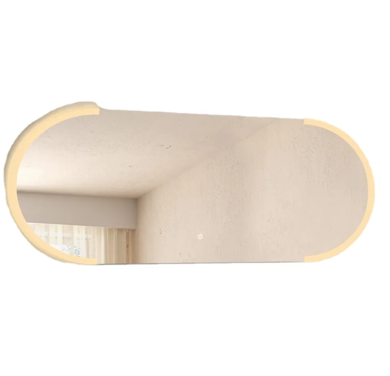 Frameless Sand blasted Bath Vanity Illuminated Lighted LED Backlit Bathroom semi-Round Cross hang/Vertical hanging bath Mirrors