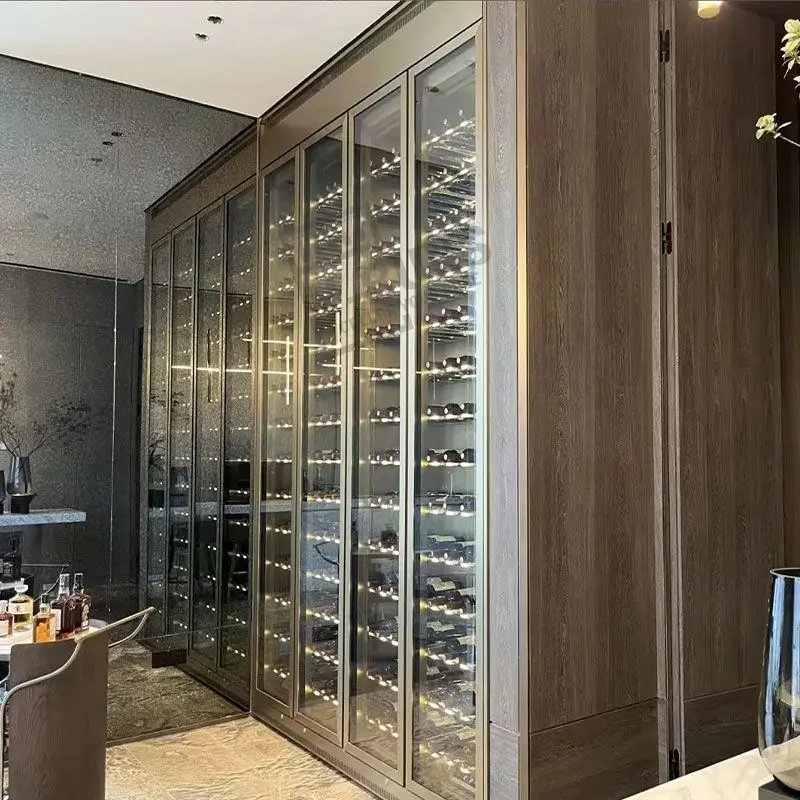 Free installation of high-end private custom stainless steel thermostatic wine cabinet with inverter compressor