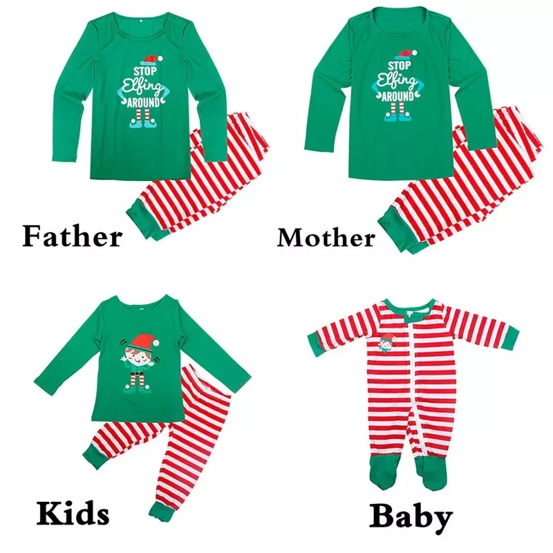 Cotton Christmas Family Matching Outfits Long Sleeve Christmas Pajamas Baby Christmas Clothes