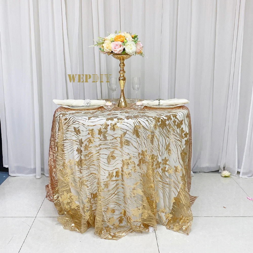 Glitter sequin embroidered round tablecloth welcome table champagne table stage background decorative cloth tablecloth