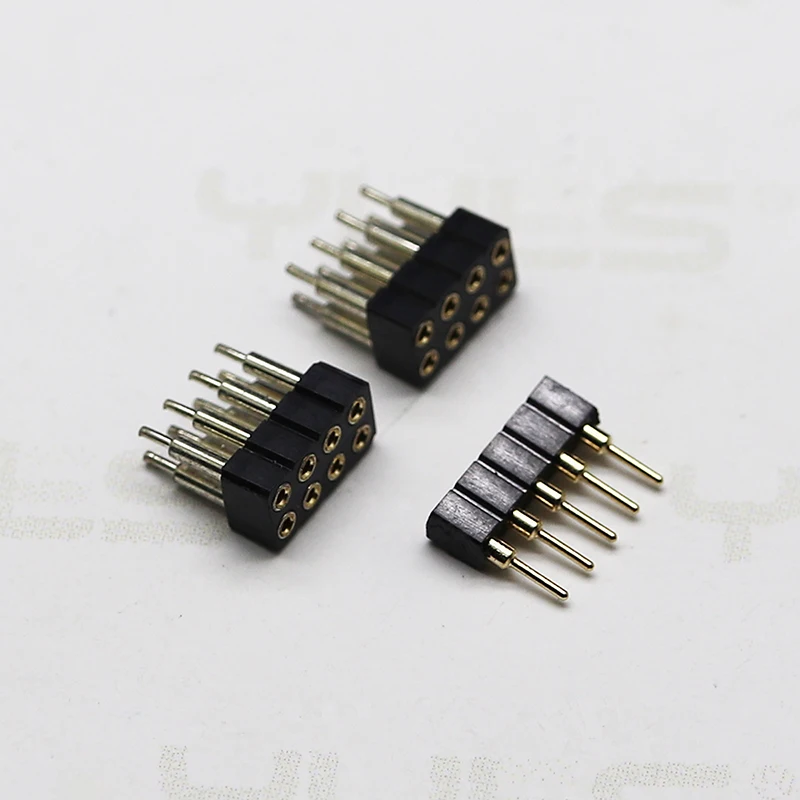 spacing 2.54mm positions 01-40Pins machined pin female header connectors straight clip gold sleeve Round pin header connectors