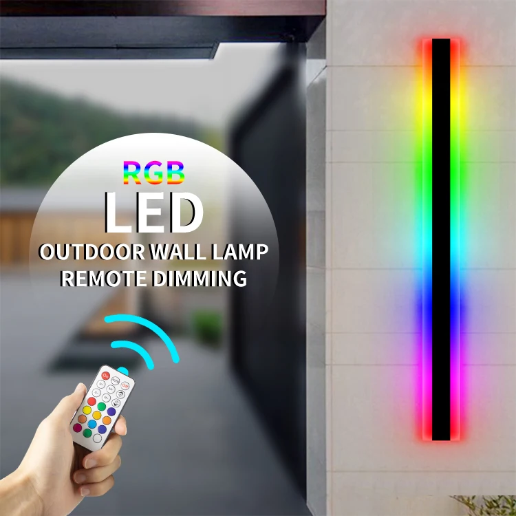 Водонепроницаемый настенный светильник LNJAMI 110 В 220 RGB с дистанционным управлением умная линейная светодиодная настенная лампа длинной полосой для сада уличное