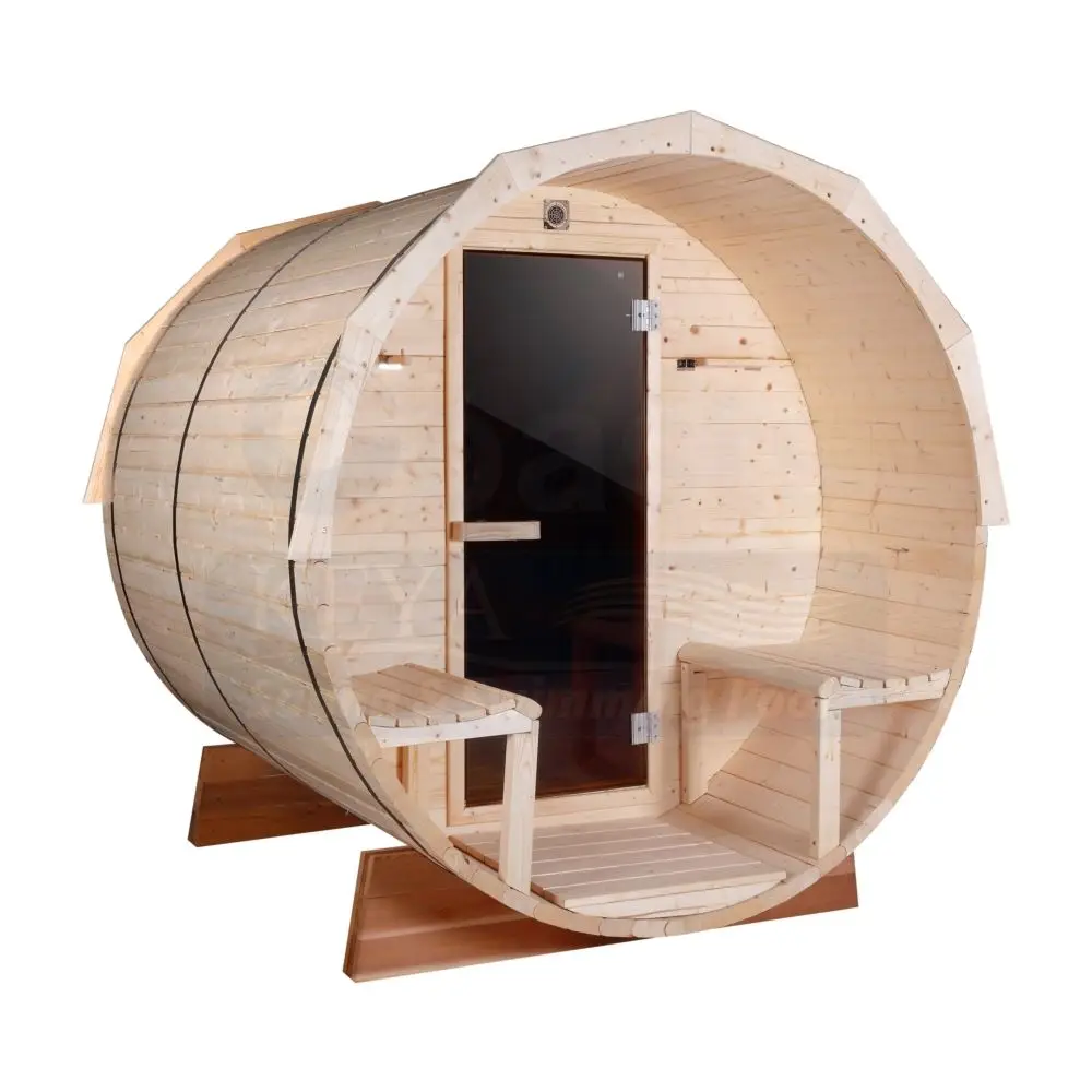 Factory Custom Size Luxury Red Cedar Or White Cedar Garden Outdoor Barrel Traditional Dry Steam Sauna Room