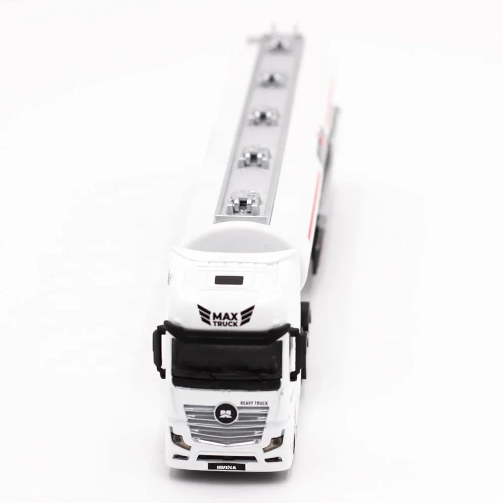 Huina 1733 Oil Tanker Trailer Toy Heavy Duty Realistic Look Alloy Hauler Car 1/50 Scale Diecast Tanker Truck Model For Kids