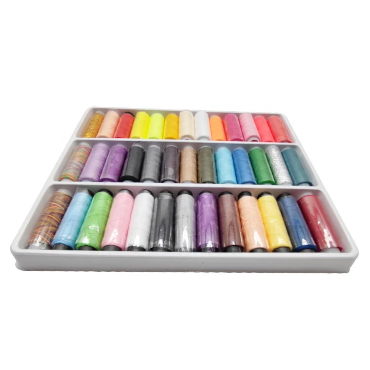 Бытовые полиэстер нитки швейные нитки коробка набор швейных принадлежностей 39 шпули набор швейных ниток