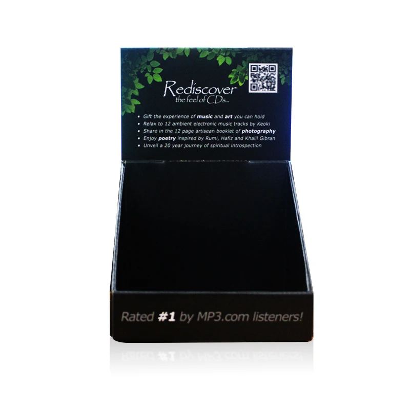 Professional OEM ODM Modern Customized Retail Store Black Cardboard Counter Display Boxes