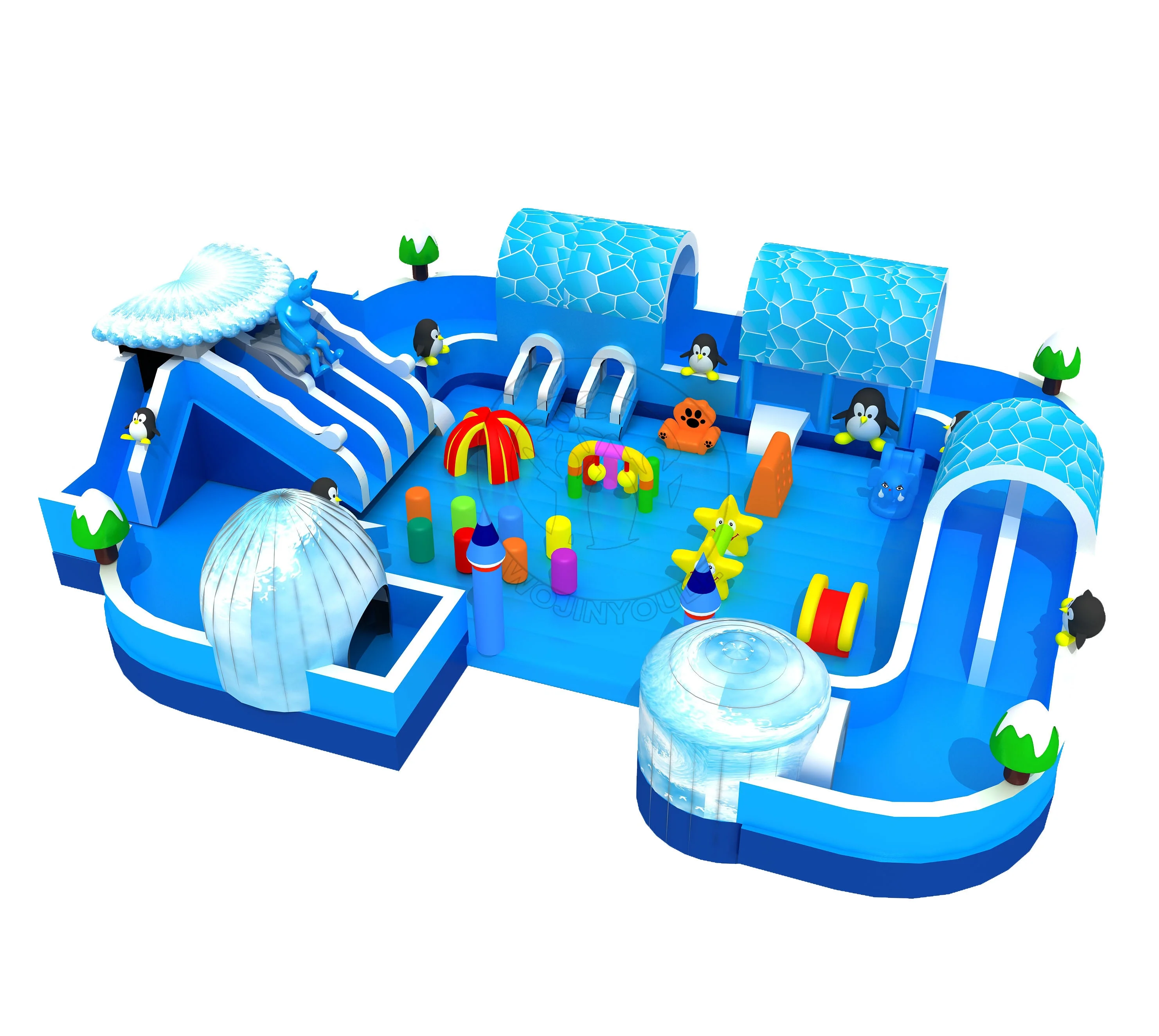 inflatable bouncy castle  kids adults water slide swimming pool multi-play water park