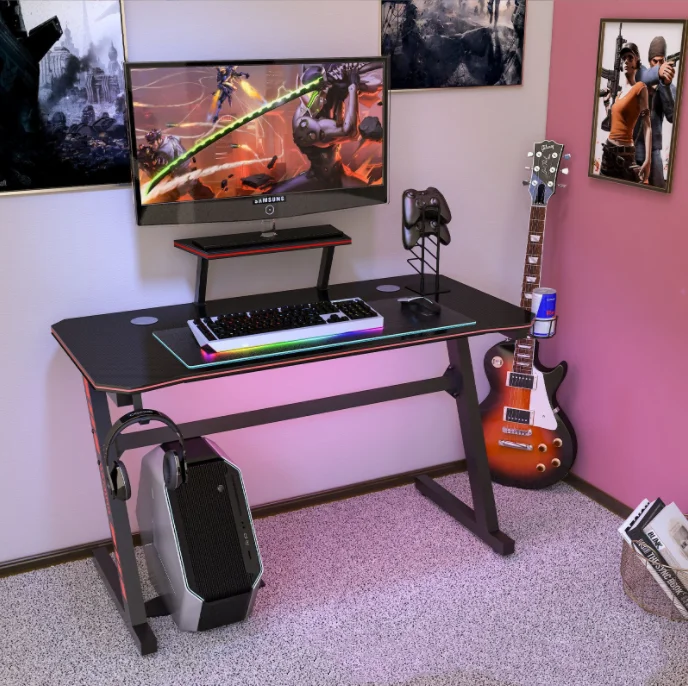 Производитель Эргономичный игровой стол В гоночном стиле Z-образный Rgb с подсветкой