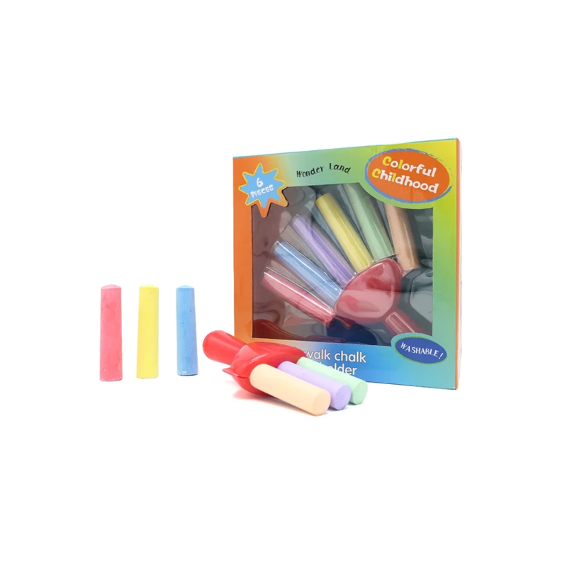 Non Toxic Jumbo Sidewalk Chalk Set With Holder