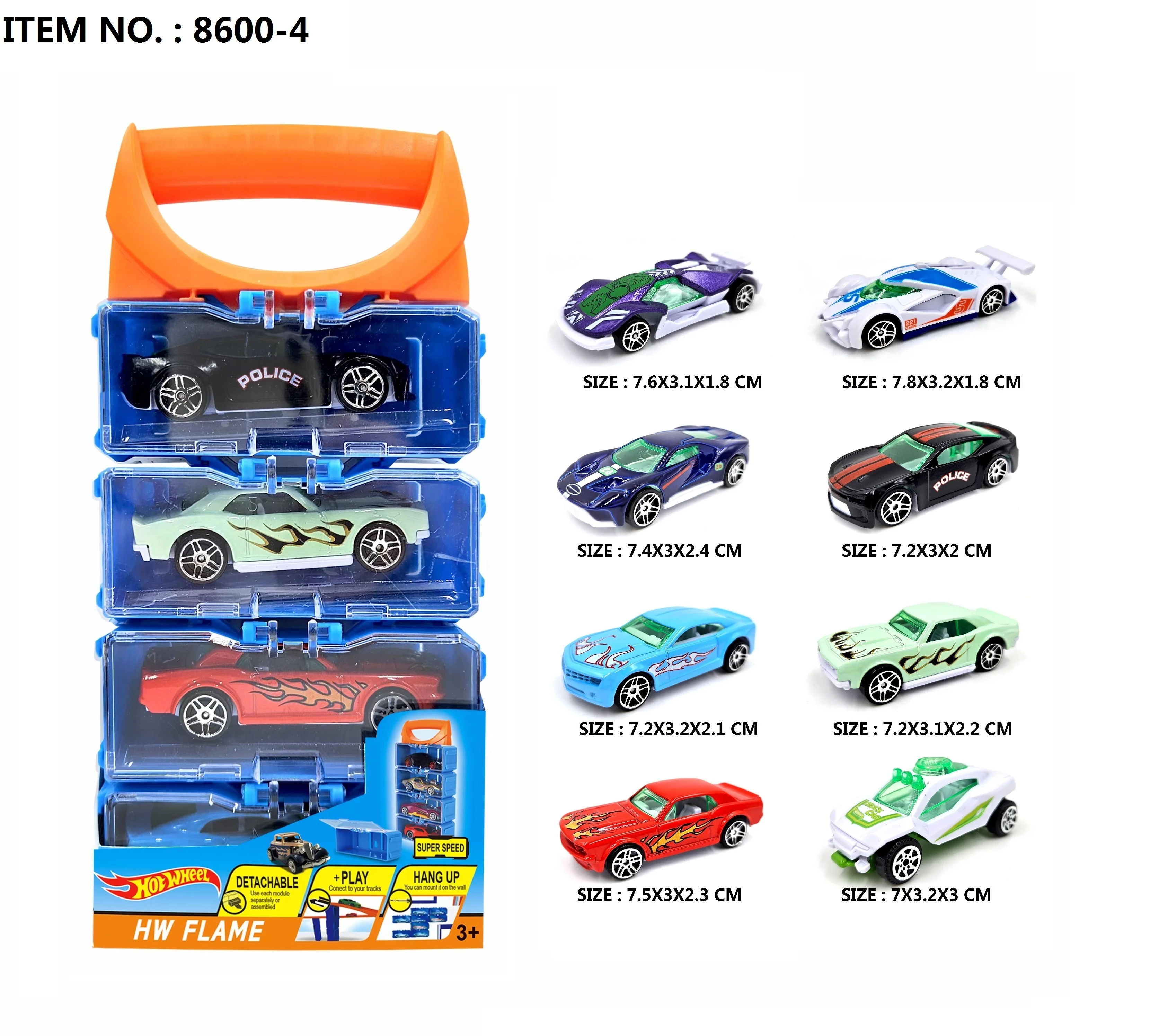 Wholesale 1:64 Scale 4-Piece Set of Premium Alloy Metal DIY Portable Box Model Cars Pull-Back Action Toy Vehicles for Kids 3+