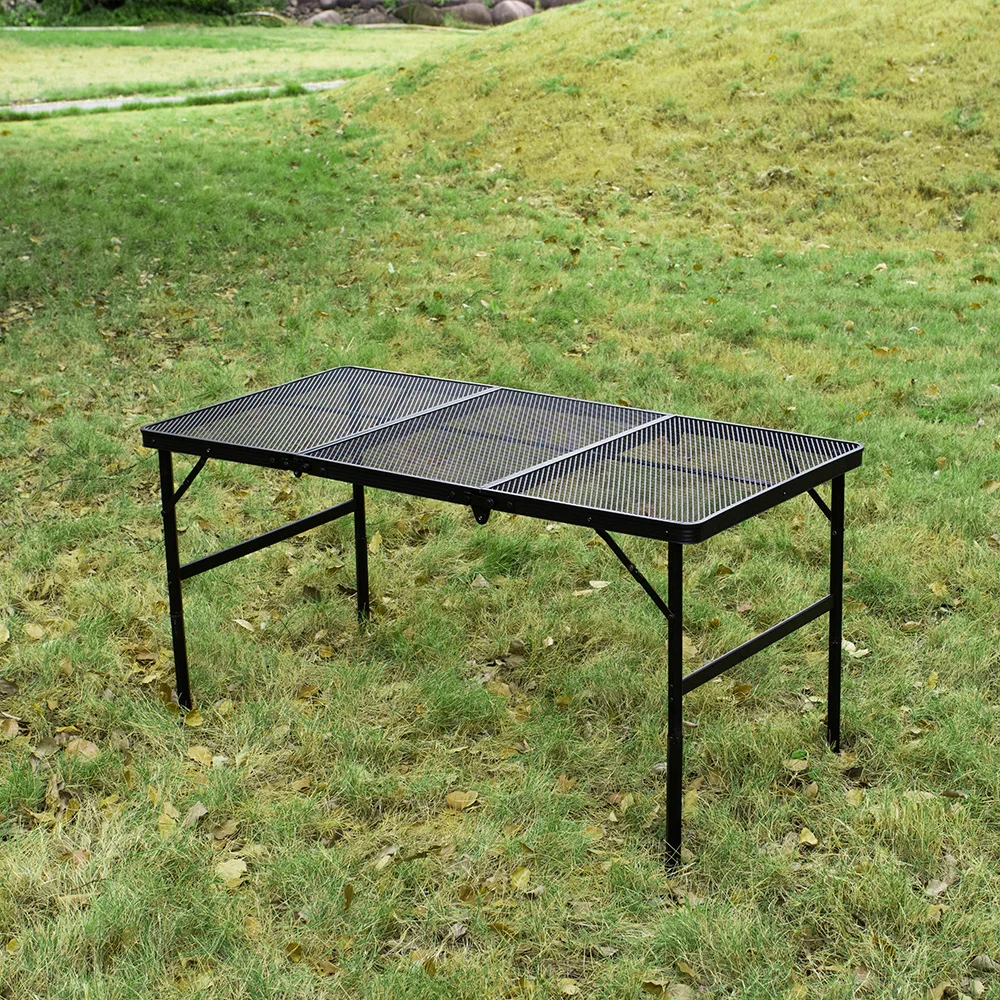 Outdoor Metal Folding Camping Table, Portable, Light Weight, Camping Barbecue Table for 4 to 6 People, Suitable for Camping, Pic