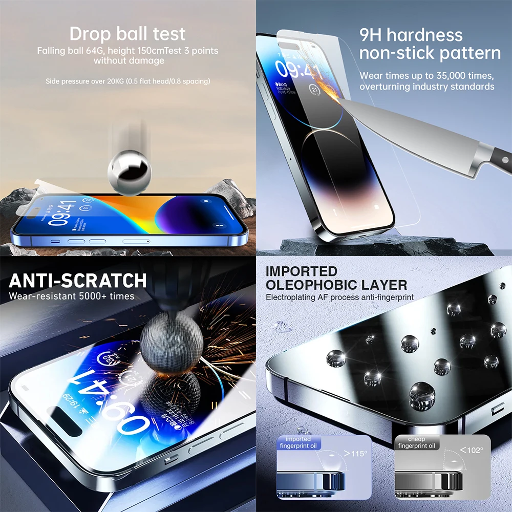 Amazon Best Selling 3 in 1 Phone Case with tempered Glass Screen Protector Camera Protector For iPhone 15 14 13 12 11 Pro Max
