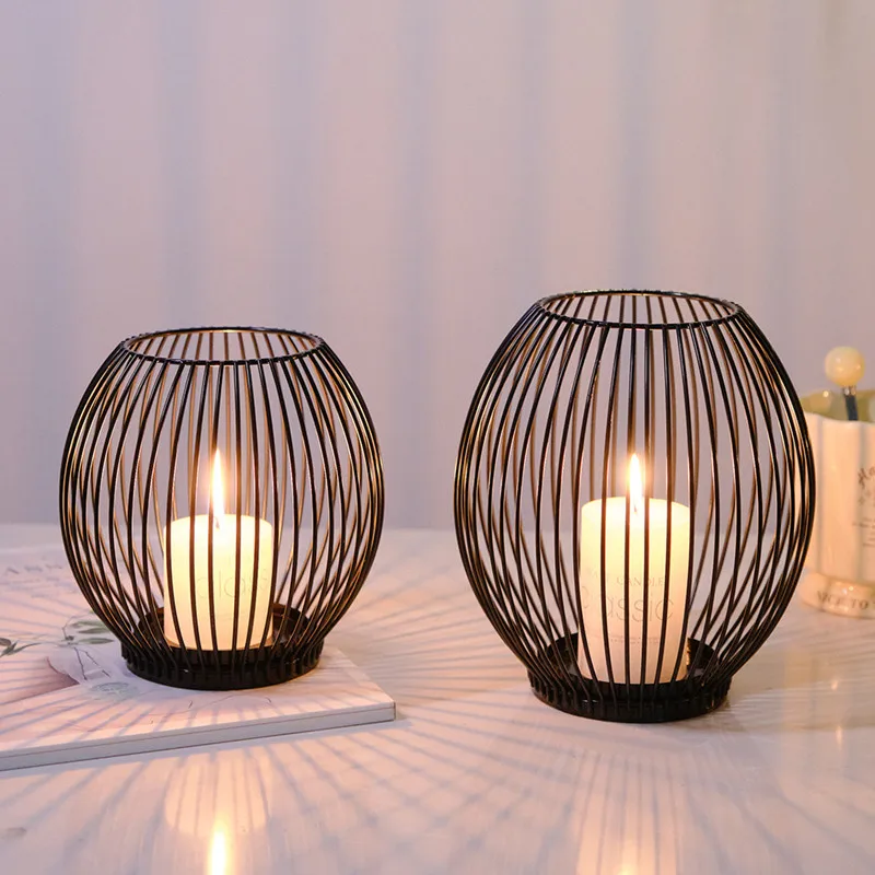 Iron Candle Holder Hollow Vintage Lanterns table decor candlestick decorative large candlesticks for the living room