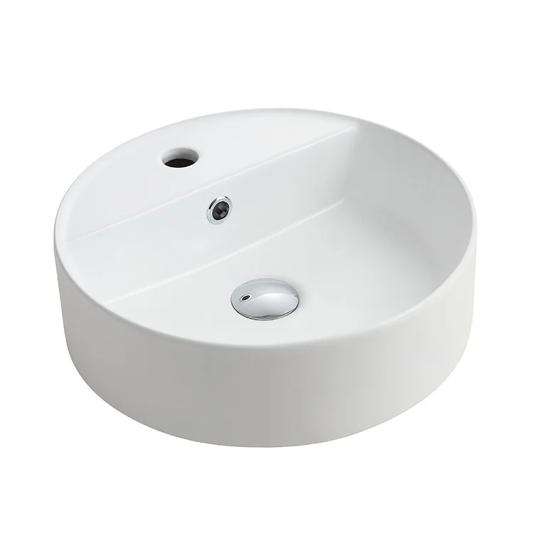 Wholesale Hotel Lavabo Matt White Above Counter Top Art Basin Round Ceramic Bathroom Sink