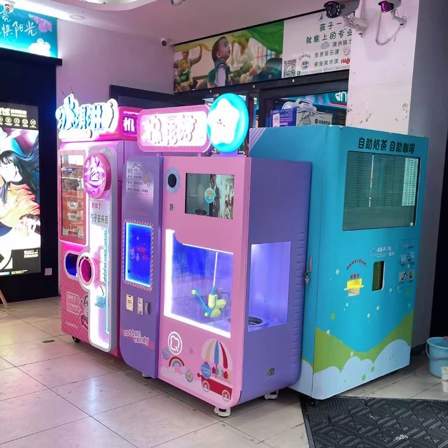 Electric Sugar Automatic cotton candy making machine Robot vending machine snack