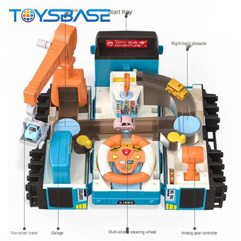 Двухслойный автобус Приключения трек автомобиль гараж игра DIY парковка игрушки