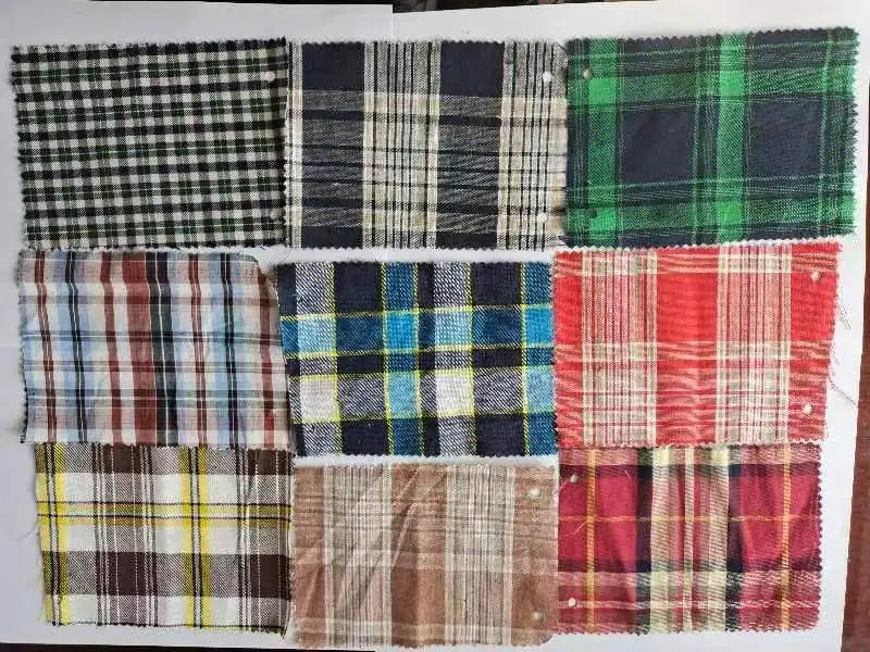 Hot selling warehouse A grade Hot selling  stocklot T/C 65/35 yarn dyed plaid fabric for shirts