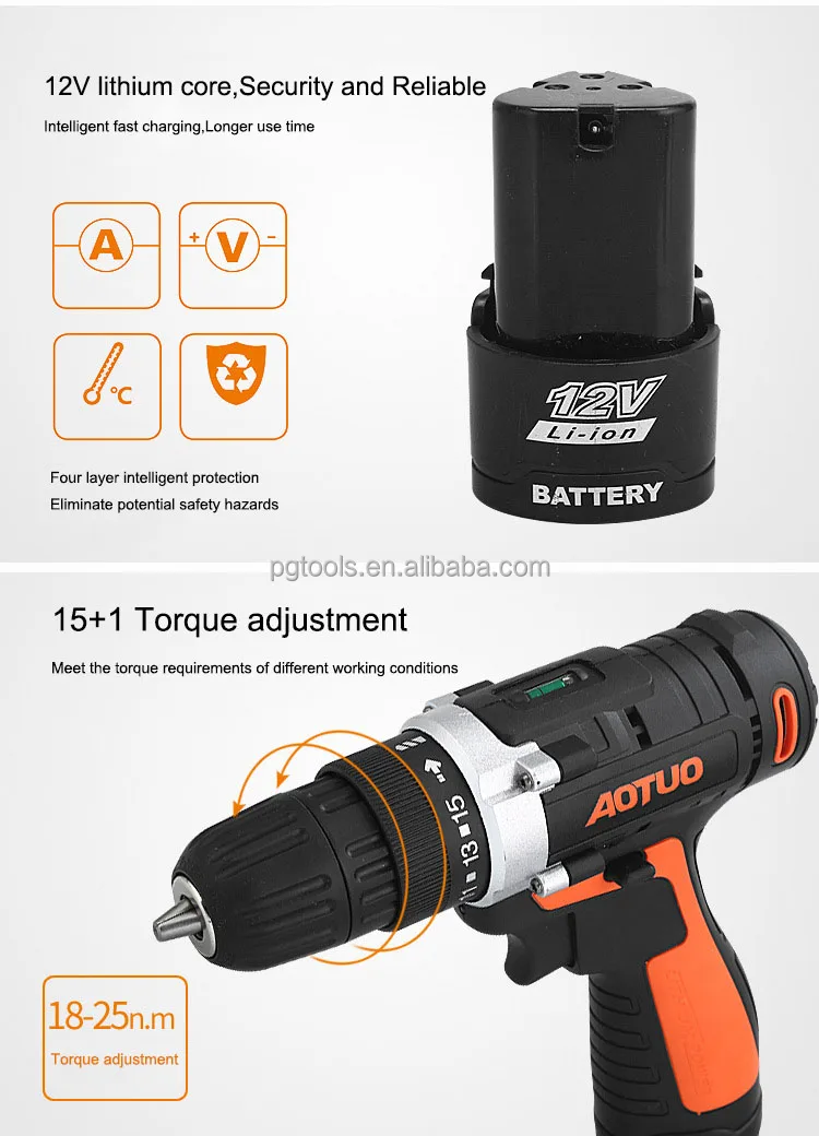 12V Rechargeable Lithium Battery Power Screw drivers Cordless Drill Multi fuction Electric Hand Drill Electric Screwdriver Kit