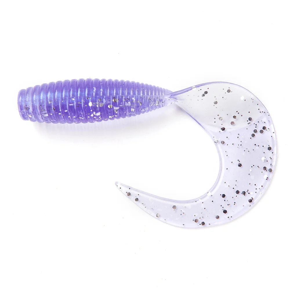 Artifical Coiled Tail Fish 7 5cm 5 4g Plastic Shrimp Vibe Bait Curly Long Tails Fishing Soft Lure