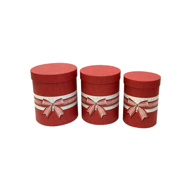 Spot fashion bowtie printed flower hug bucket 3 piece drum set flower box gift box