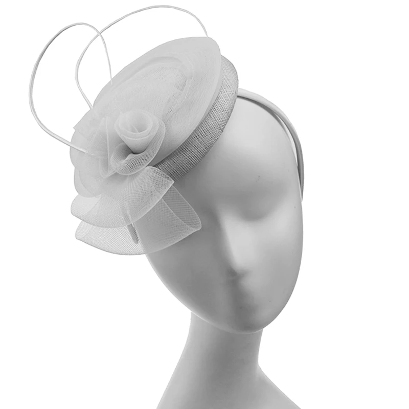 Женская Вуалетка Sinamay, головной убор с цветами для свадьбы, церкви, вечеринки