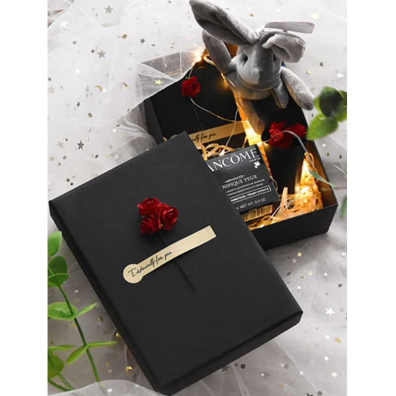 
 Цветная светодиодная световая Подарочная коробка, Подарочная коробка на день матери, годовщину, Подарочная коробка для книг, Упаковочная Золотая бумажная коробка, сумки  