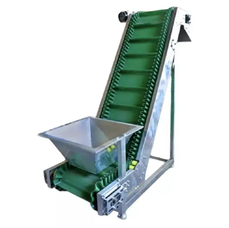 Factory Customization  Climbing Food Grade PVC Belt  Conveyor With Baffler for Grains